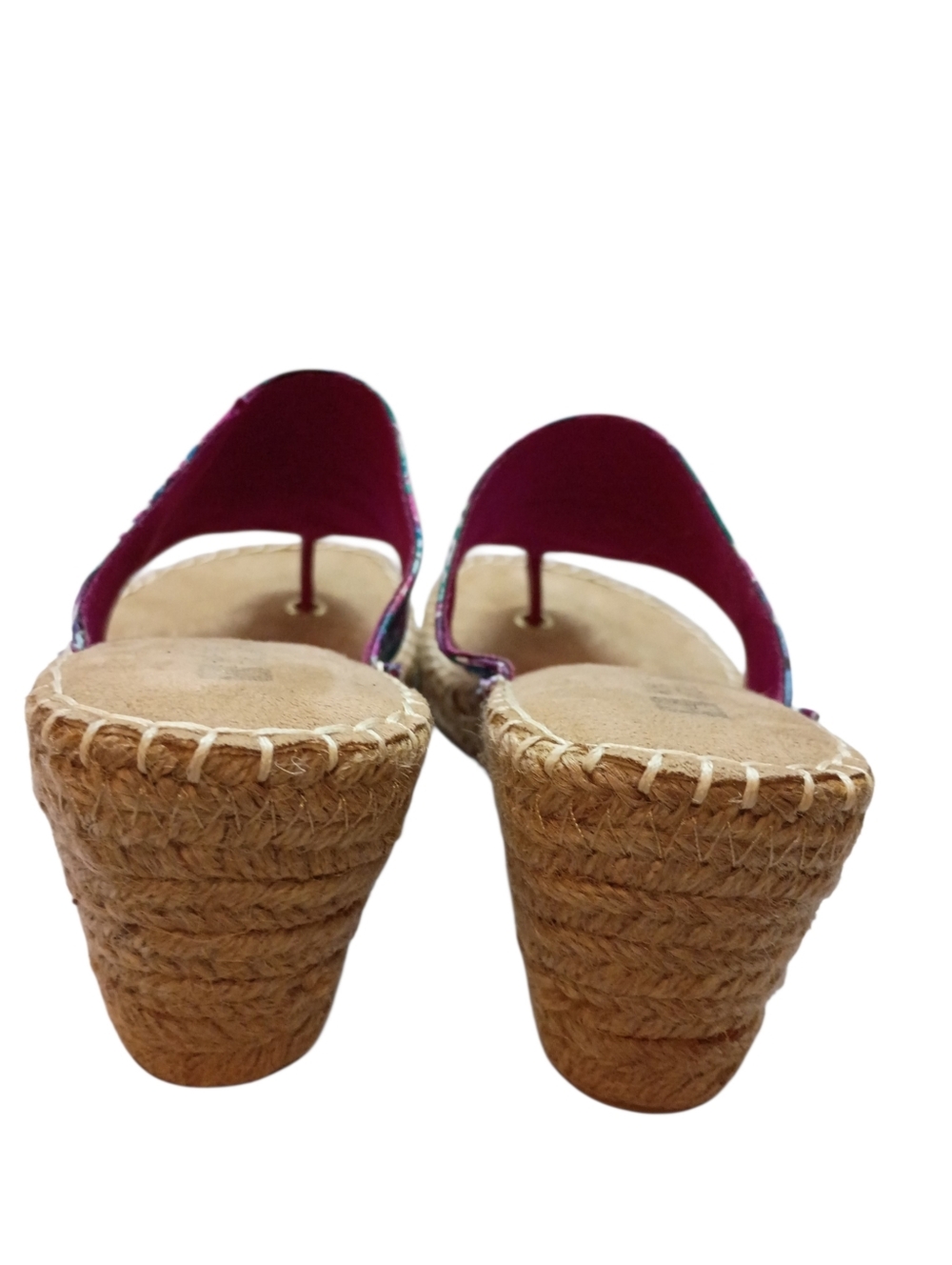 White Mountain Beachball Floral Espadrille Wedge Sandals Women's Sz 6.5M Summer - Picture 5 of 6